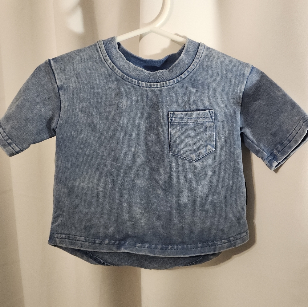 Little Bipsy 0-3m blue shirt